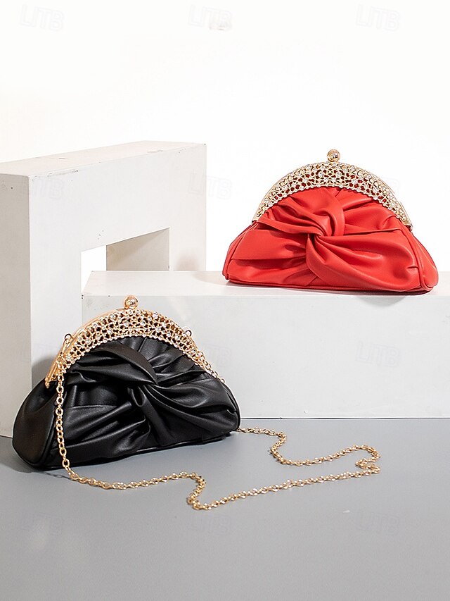 Faux Rhinestone – Evening Leather Women's Clutch Bag