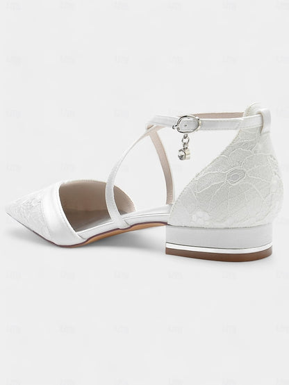 for Low Satin Cross-Strap Lace Heel Overlay Shoes Navy Blue with