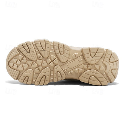 Men's Beige Outdoor Hiking Sneakers - Lightweight