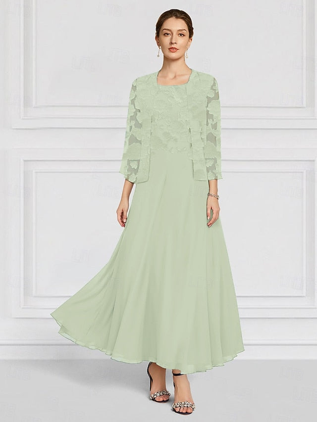 SkyBurnt A-Line Floral the Mother Bride Two Out Lace Piece of