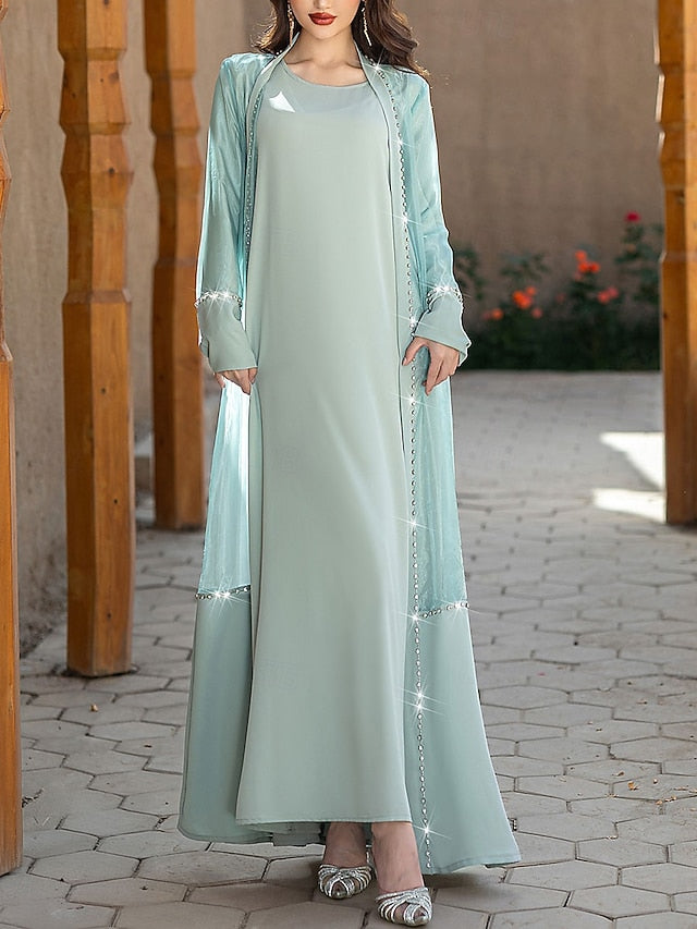 Elegant A-Line Neck Crew of Bride Dress Floor Vintage Mother the