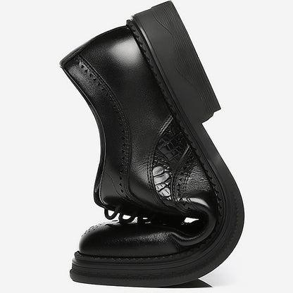 Crocodile Shoes - Brogue Men's Oxford Leather Brown