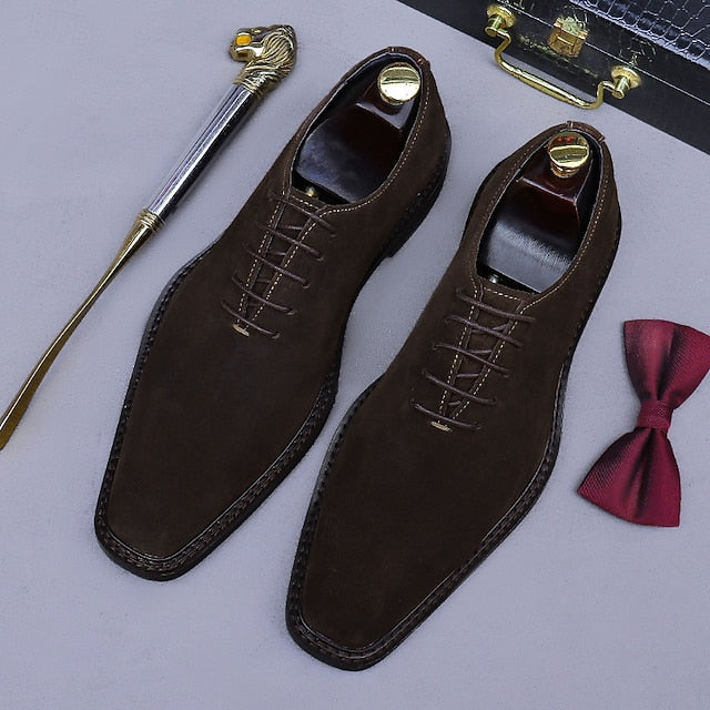 Genuine Men's Leather - Oxford Cowhide Suede Shoes