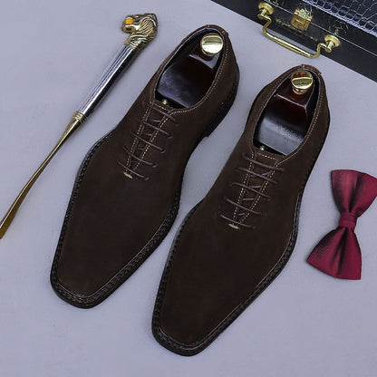 Oxford Men's Shoes Genuine Leather - Suede Cowhide