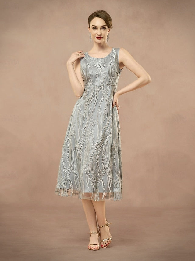 Dress Two A-Line Neck Bride of the Elegant Jewel Mother Pieces