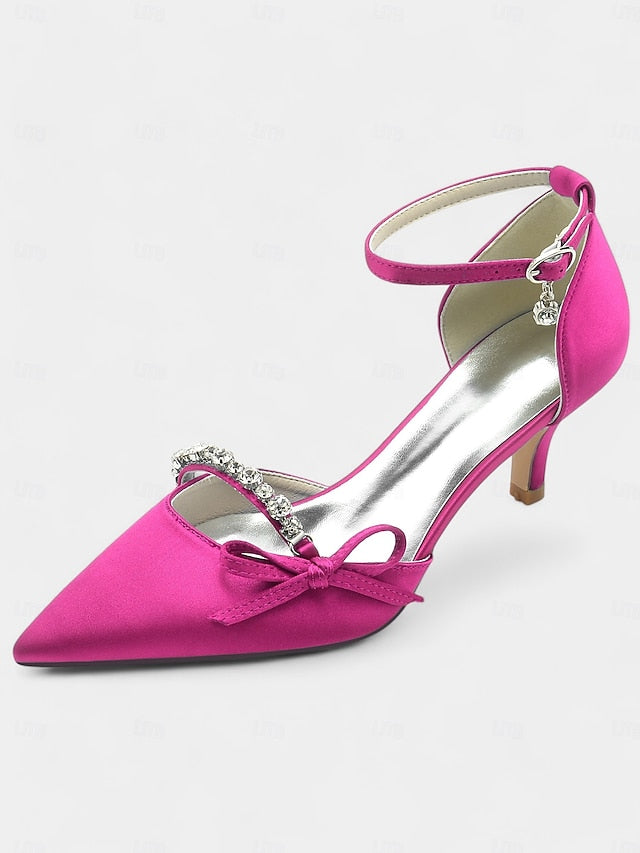 Kitten Shoes for Wedding Elegant Women – Heel Pointed-Toe