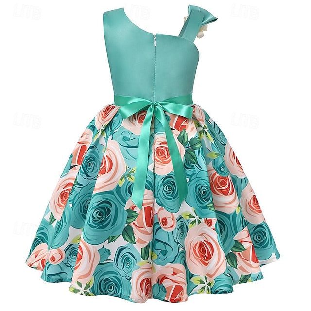 Sleeveless Summer Dress Girls' Easter 3D Party Flower