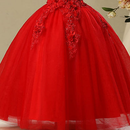 Princess Girl Flower Party Girls' Dress