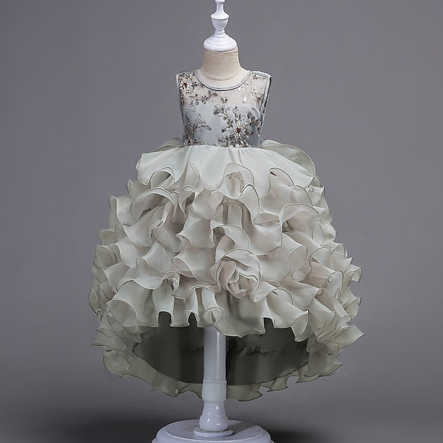 Floral Ruffle Kids Wedding Girls' Summer Dress 4-13 Party