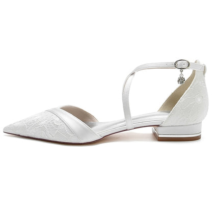 Rhinestone Heel Women's Shoes Bridal Flat Wedding