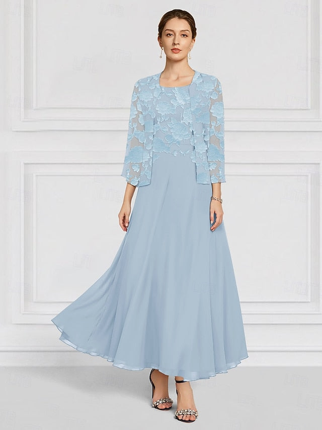 Piece A-Line Bride Mother the Out Lace Floral of SkyBurnt Two