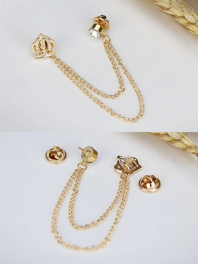 Detail Men's Bow Chain with Velvet Tie and Crown –