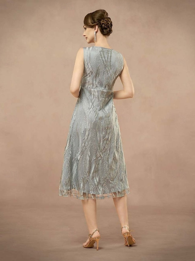 Dress Two A-Line Neck Bride of the Elegant Jewel Mother Pieces