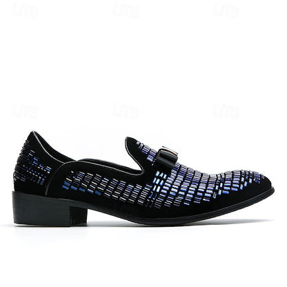 Men's Silver Prom Woven Strap Loafers and Elegant Monk –