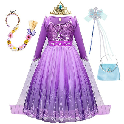 Fairytale Party Theme Girl Dress Flower Anna Princess Frozen