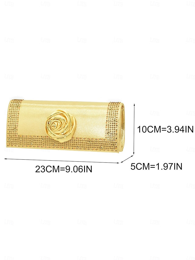 Gold Matching Slingback and Clutch Set Women's Heels -