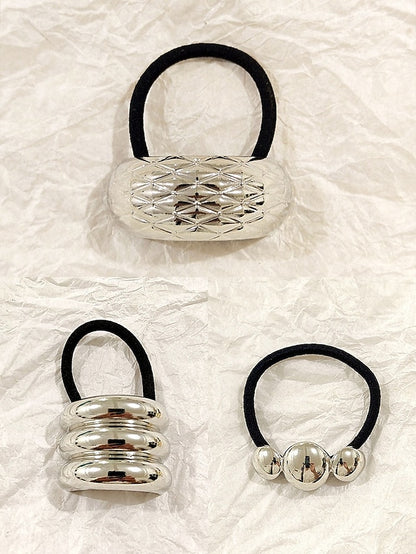 Women's Hair Elastic Scrunchies Band Tone - with Gold