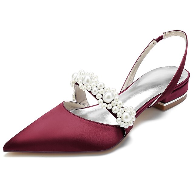 Pearl with Shoes Satin Women's Elegant White