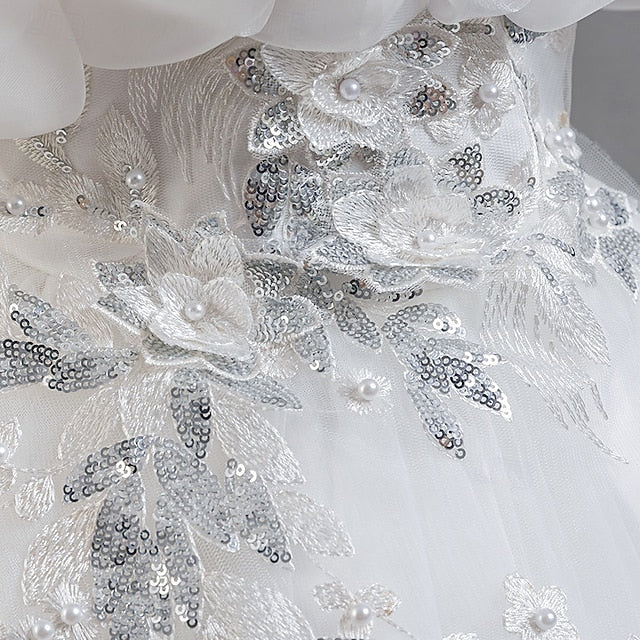 Party Sleeve Short Flower Girls' Kids Wedding Floral Dress