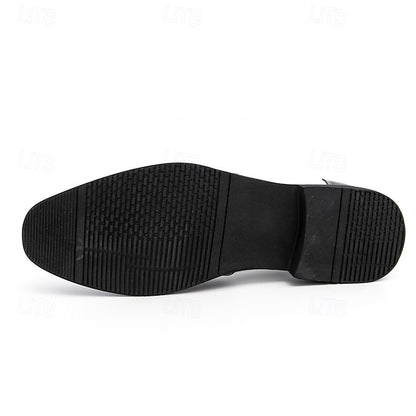 Men's and Leather Black Patent Gold Oxford with Shoes