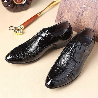 Crocodile Patent Faux Black Men's Shoes Leather
