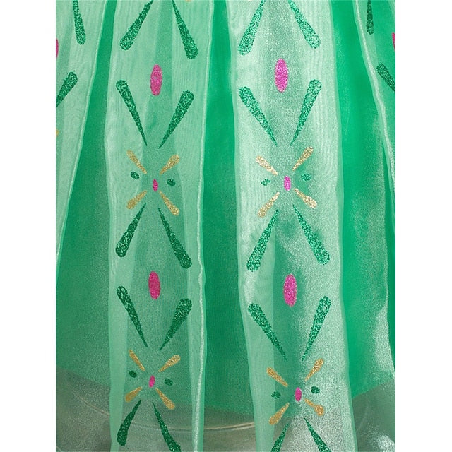 Girl Anna Flower Frozen Party Fairytale Theme Dress Princess
