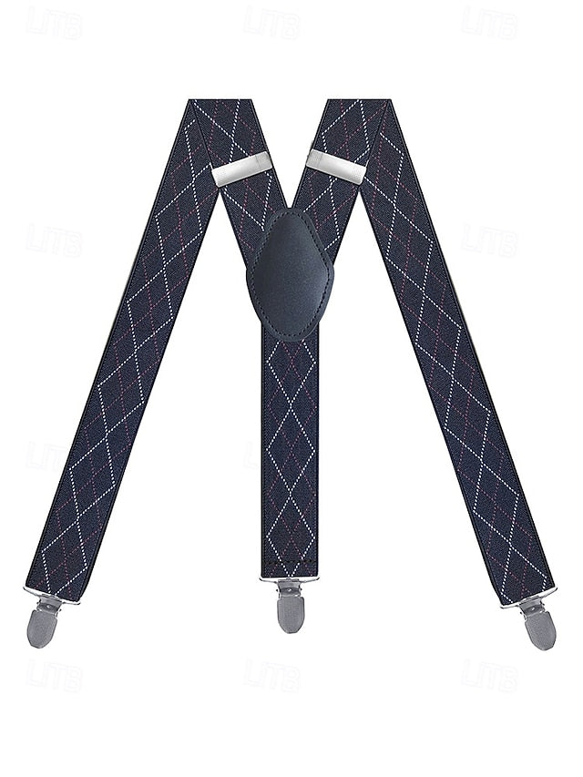 Men's Clip-On Classic Suspenders Pattern Argyle –