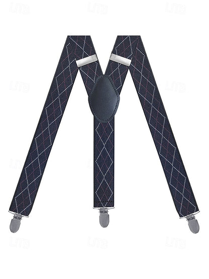 Men's Clip-On Classic Suspenders Pattern Argyle –