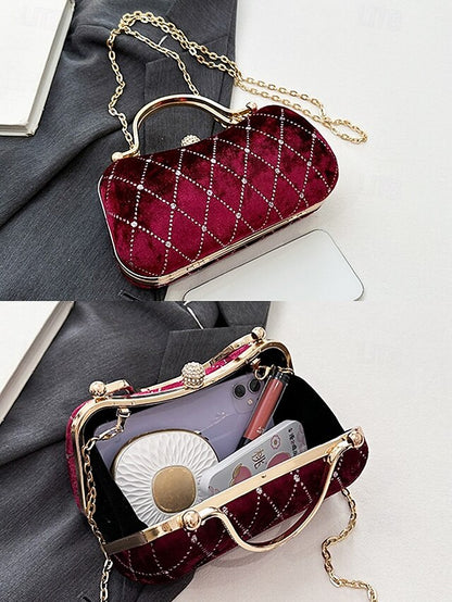 Purse Quilted Diamond with Evening Velvet - Accents Women's