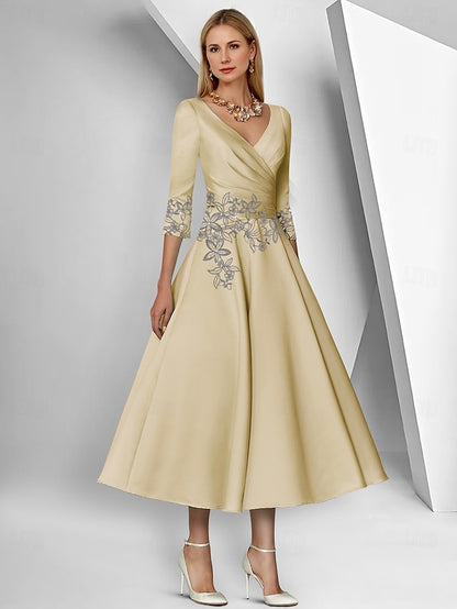 V Neck of A-Line the Simple Elegant Dress Mother Bride