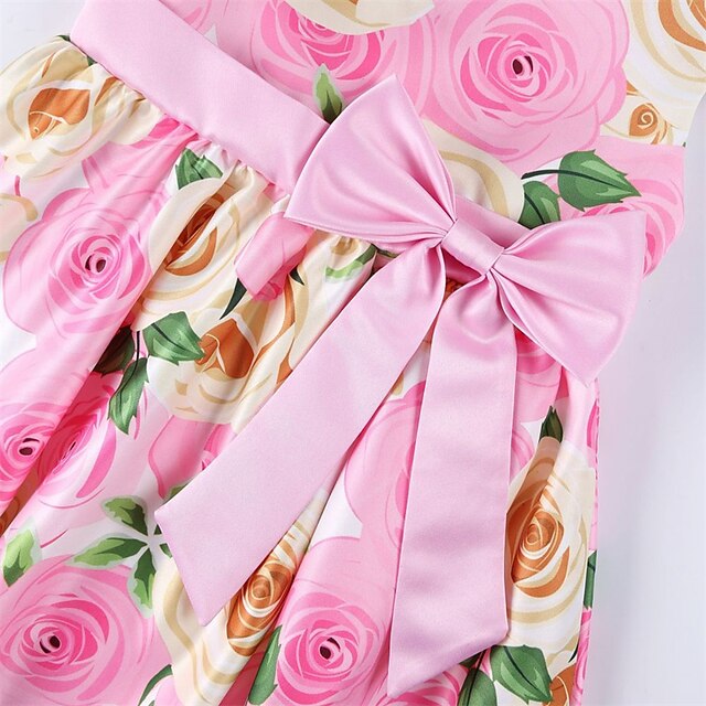 Kids Dress Floral Girls' Sleeve Short Party Flower