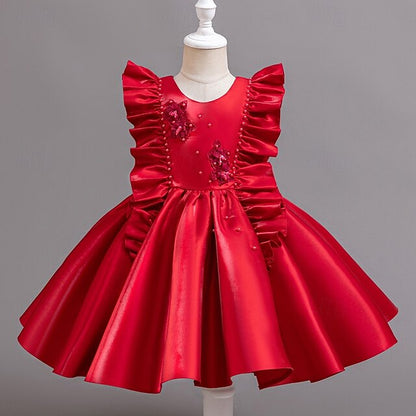 Toddler Party Girls' Floral Wedding Sleeveless Dress