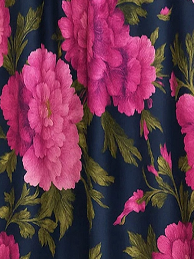 the Gown of Elegant Print Floral Mother Bride A-Line Evening