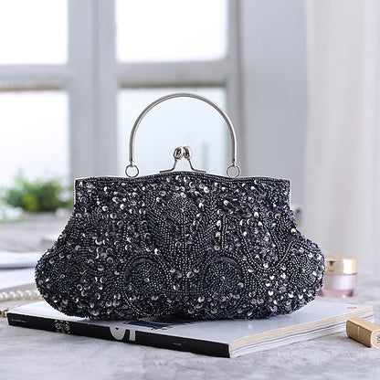 Beaded Vintage White Clutch Purse Women's – Evening