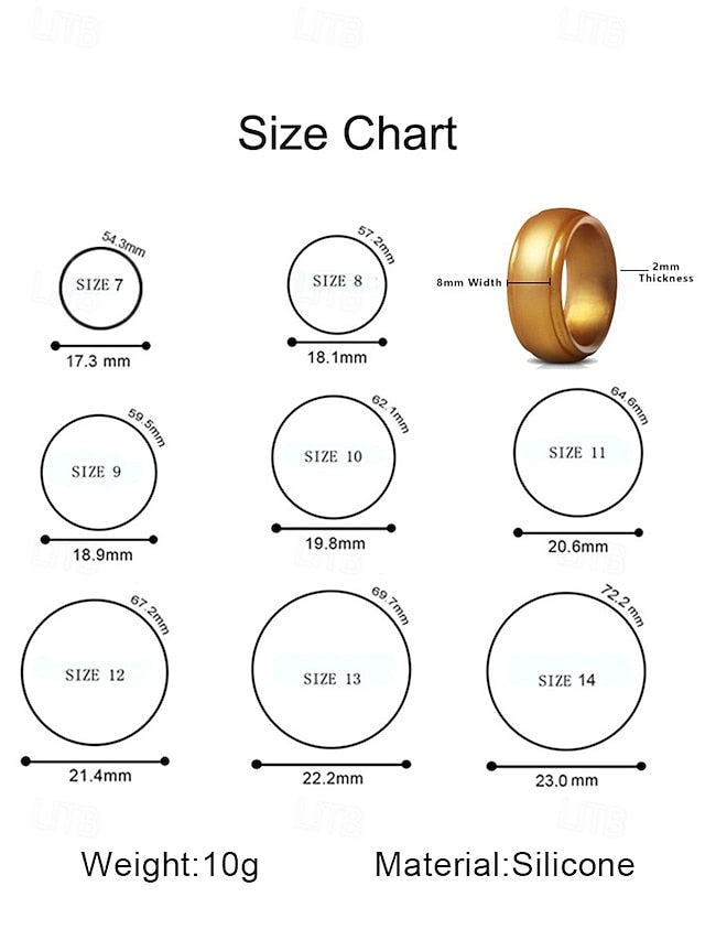 Ring Men Matte Silicone for Black Durable Comfortable –