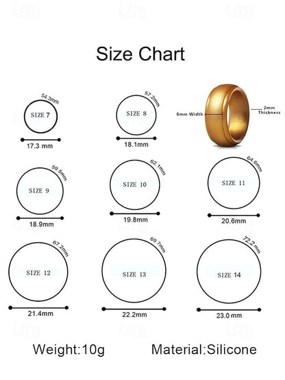 Ring Men Matte Silicone for Black Durable Comfortable –