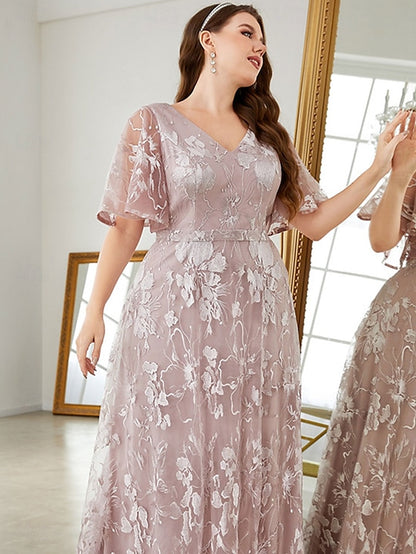 Mother Size Elegant V Plus Neck the Bride Dress of Curve