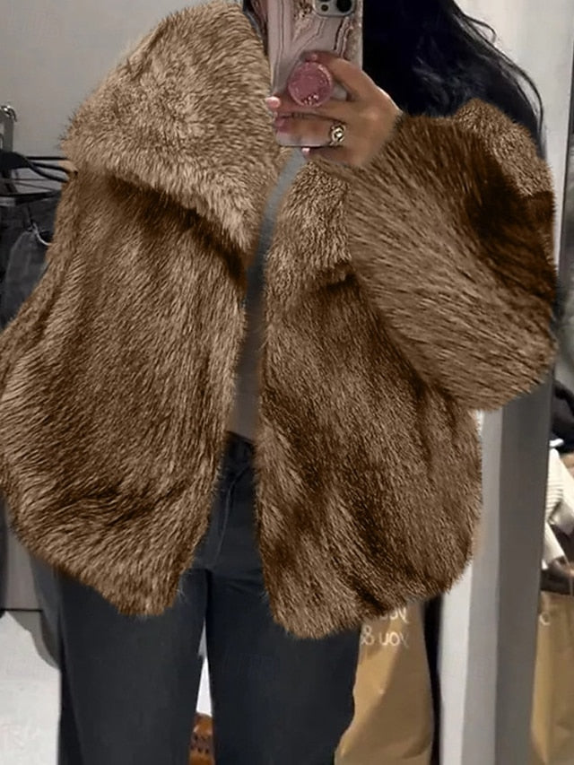 Comfortable Faux Coat Women's Warm Furs Fur Leathers