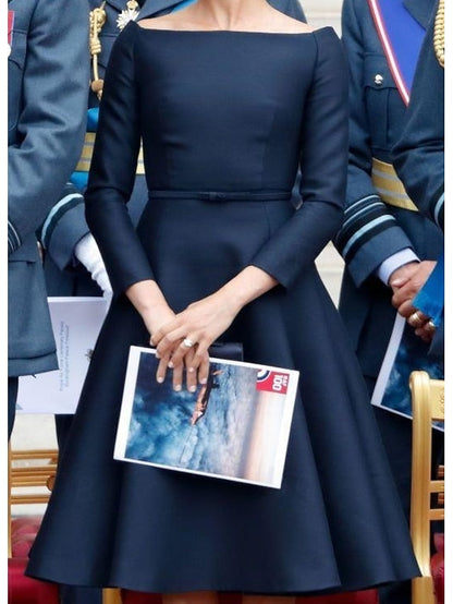 Tea Jewel Bride of the Elegant A-Line Mother Simple Dress Neck