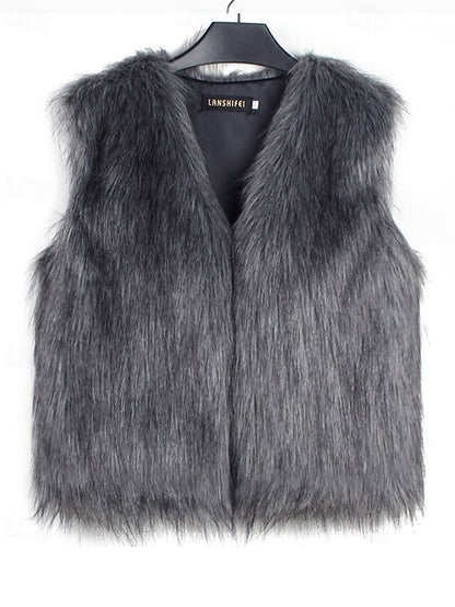 Coat Furs Comfortable Leathers Faux Fur Vest Women's