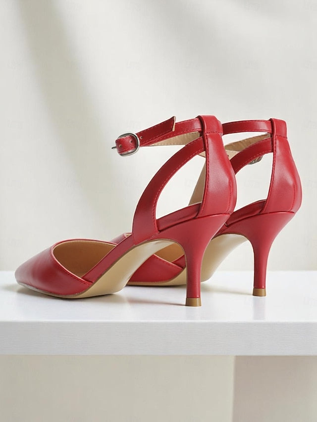 Gold Ankle Strap Glitter Women's Heels