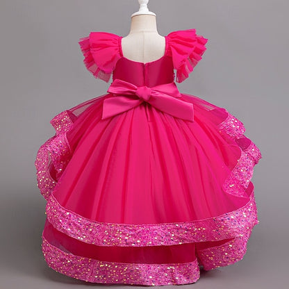 Girls' Kids Sleeveless Dress Wedding Party Special Sequin