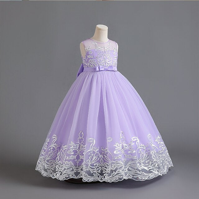 Dress Wedding Flower Sleeveless Christening Girls' Kids