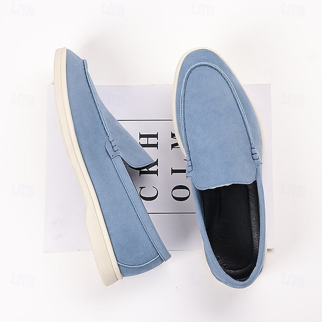 Slip-On Men's Loafers Casual Breathable Faux Blue – Light