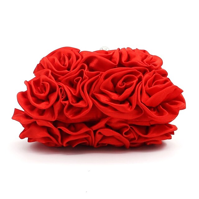 Rose Bag Elegant Vintage Design Evening Red Clutch – Floral