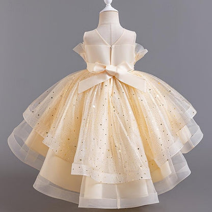 Party Kids Girl Sleeveless Flower Sequin Girls' Dress