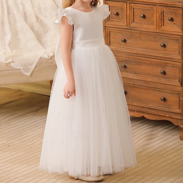 Dress Color Solid Flower Kids Party Girls' Girl