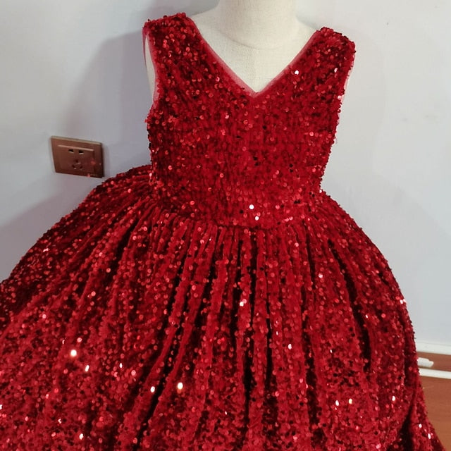 Flower Sleeveless 3D Girl Colored Dress Solid Girls'