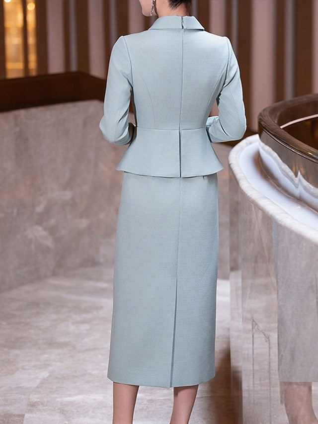 Mother the Vintage / Dress of Column Bride Elegant Shirt Sheath