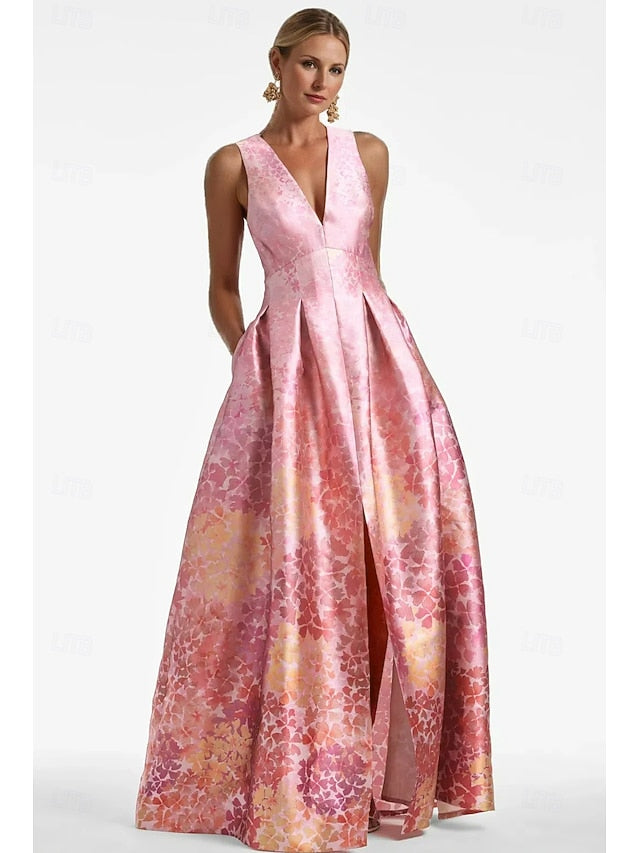 Evening A-Line Dress Split High Beach Gown Wedding Formal